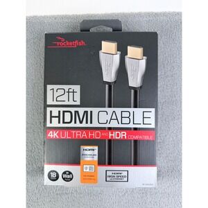 Rocketfish 12ft HDMI Cable 4K Ultra HD HDR 18Gbps In-Wall Rated RF-HG12501